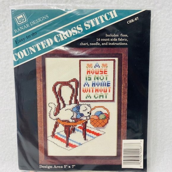 Banar Designs Counted Cross Stitch Kit - 5" x 7" - Vtg. New/Sealed - Picture 1 of 5